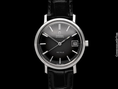 1972 Omega De Ville Vintage Mens Full Size Automatic Watch with Gray Dial - Stainless Steel