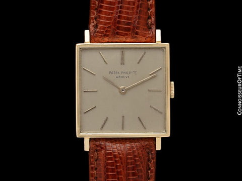 1970 Patek Philippe Vintage Mens Handwound Gondolo Square Dress Watch, Ref. 3430 - 18K Gold
