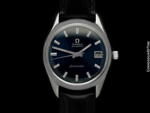 1972 Omega Seamaster Mens Vintage Full Size Royal Blue Dial Watch