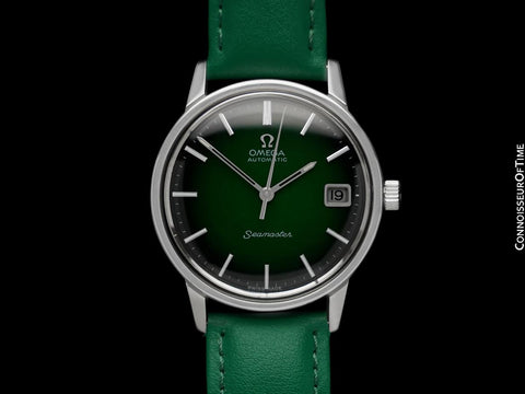1969 Omega Seamaster Mens Vintage Cal. 565 Watch with Green Vignette Dial - Stainless Steel