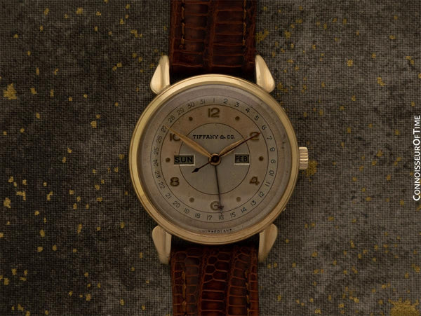 1940's Tiffany & Co. Vintage Triple Calendar Mens 14K Gold