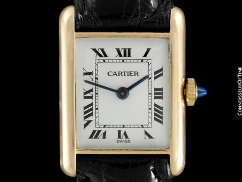 1940's Cartier Vintage Ladies "Collection Privee" Level Special Tank Watch - Solid 18K Gold