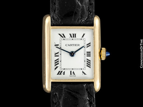 1940's Cartier Vintage Ladies "Collection Privee" Level Special Tank Watch - Solid 18K Gold