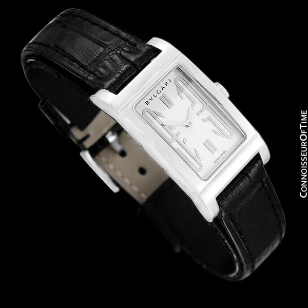 BVLGARI Rettangolo Quartz RT39S Ladies Watch Italian Luxury Black Leather Strap Bvlgari Rettangolo RT39 S Factory Black Diamonds 21mm Ladies  main image 3