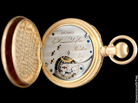 1870's E. Howard & Co. Antique 18 Size N Pocket Watch with Exceptional Fancy Dial - 14K Gold