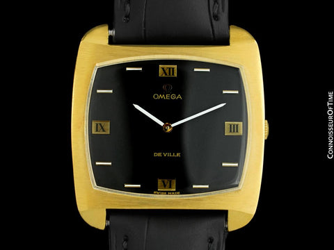 1969 Omega De Ville Mens Retro Dress Handwound TV Watch - 18K Gold Plated & Stainless Steel