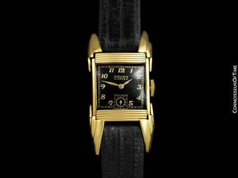 1920's Gruen Vintage Rare & Dramatic Men's Curvex Driver's Watch - Batwing Watch