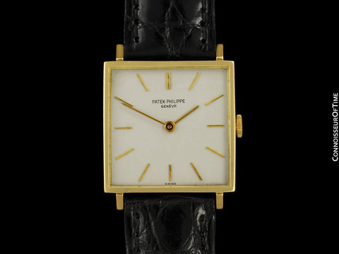 1965 Patek Philippe Vintage Mens Handwound Gondolo Square Dress Watch, Ref. 3430 - 18K Gold