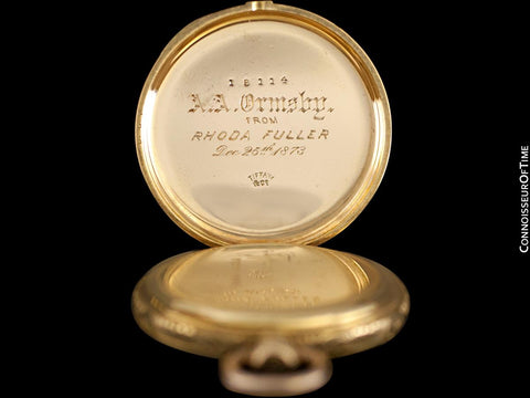 1873 Patek Philippe for Tiffany & Co. Antique Mens Midsize 38mm Hunter Case Pocket Watch - 18K Gold