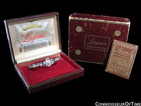 1961 Longines Vintage Ladies Dress Watch- 14K White Gold & Diamonds