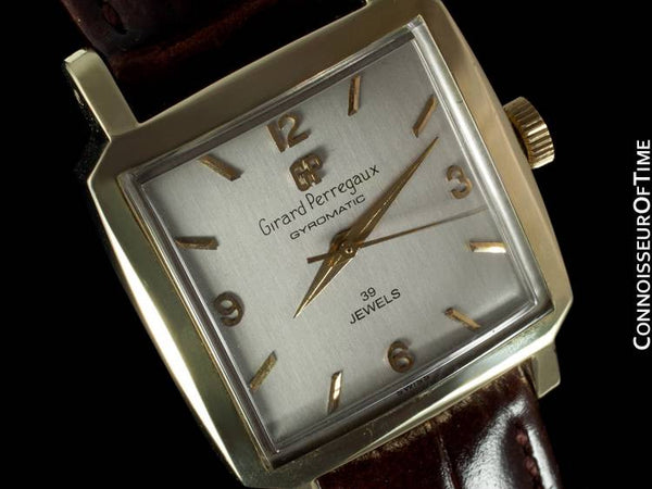 1950 s Girard Perregaux Gyromatic Square 14K Gold Filled