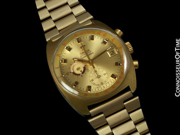 1970's Omega Vintage Mens Seamaster Chronograph - 14K Gold Plated & St -  Connoisseur of Time