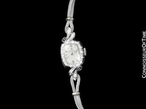 1961 Omega Vintage Ladies Watch - 14K White Gold & Diamonds