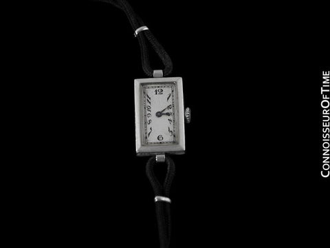 1937 Cresarrow Vintage Art Deco Ladies Watch - Platinum