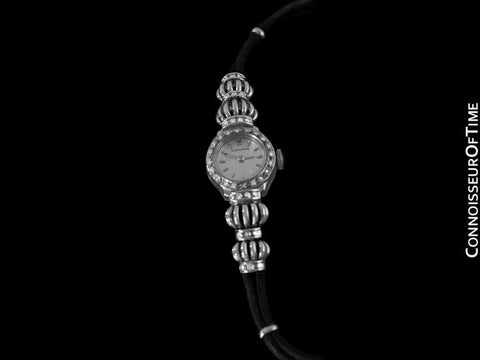 1952 Longines Vintage Ladies Dress Watch - 14K White Gold & Diamonds