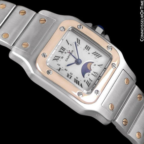 Cartier Ladies Santos Two-Tone Moon Phase Watch - Stainless Steel