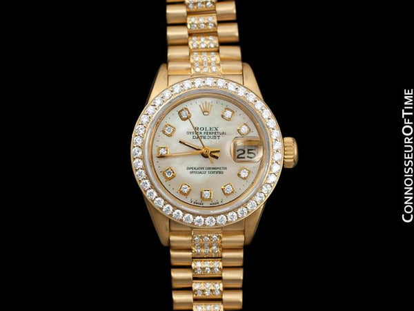 Rolex Ladies Super President Diamond Datejust 18K Gold Connoisseur of Time