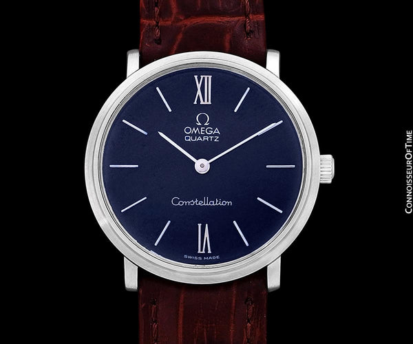 OMEGA Constellation 水色 時計　ジャンク Omega Constellation Quartz Diamonds Blue Dial Two Tone Steel