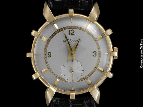 1952 Jaeger-Lecoultre Vintage Mens Watch, Rare Bradley II Model, 14K Gold - The Ships Wheel