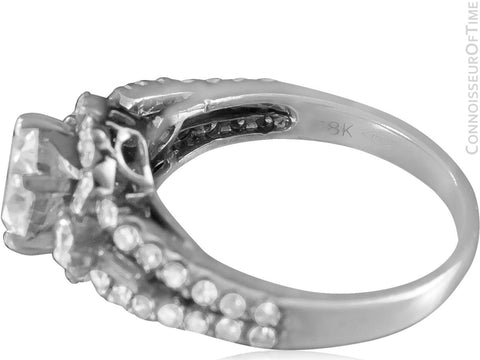 18K White Gold & Natural Diamond Halo Engagement Wedding Ring, 1.74 CT TDW - $11,000 Appraisal