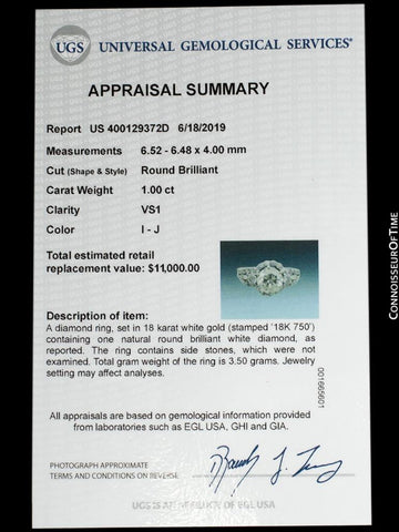 18K White Gold & Natural Diamond Halo Engagement Wedding Ring, 1.74 CT TDW - $11,000 Appraisal