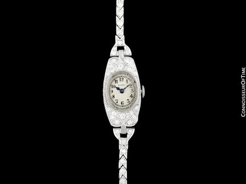 1922 Patek Philippe Vintage Art Deco Ladies Watch with Extract - Platinum & Diamonds