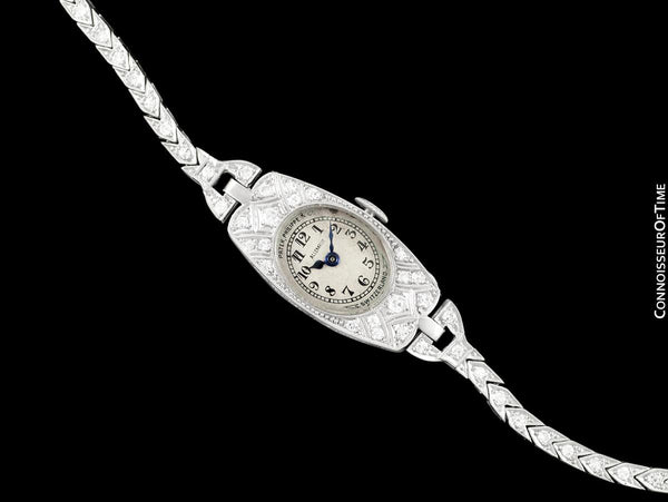 1922 Patek Philippe Vintage Art Deco Ladies Watch with Extract - Platinum & Diamonds