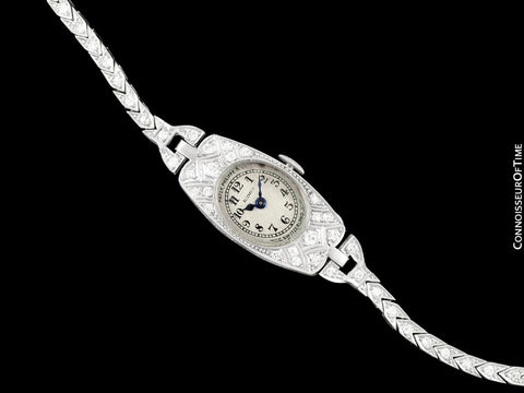 1922 Patek Philippe Vintage Art Deco Ladies Watch with Extract - Platinum & Diamonds
