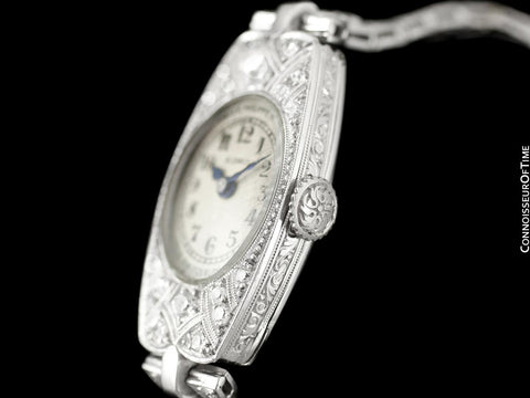 1922 Patek Philippe Vintage Art Deco Ladies Watch with Extract - Platinum & Diamonds