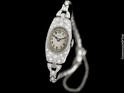 1922 Patek Philippe Vintage Art Deco Ladies Watch with Extract - Platinum & Diamonds