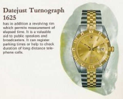 1961 Rolex Vintage Turn-O-Graph Thunderbird Datejust Mens Watch, 1625 - Stainless Steel & 18K Gold