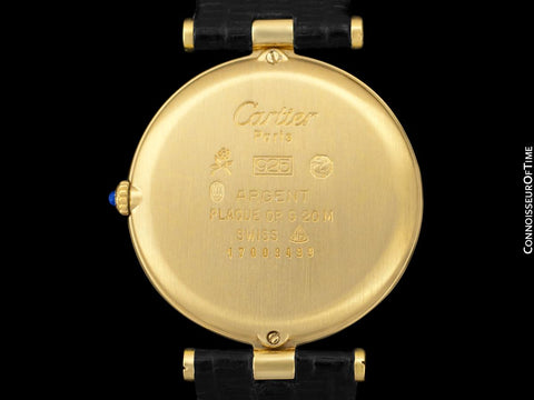 Must De Cartier Vendome Mens Midsize Unisex Vermeil Watch - 18K Gold Over Sterling Silver