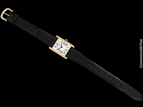 Cartier Vintage Ladies Tank Gold Vermeil, 18K Gold over Sterling Silver Watch - Papers