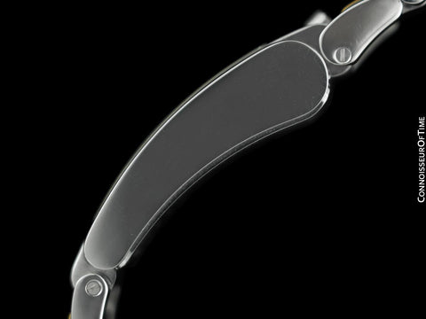 Movado Elliptica Mens Stainless Steel & 18K Gold Large Rectangular - New Old Stock with Box, Papers & Tag