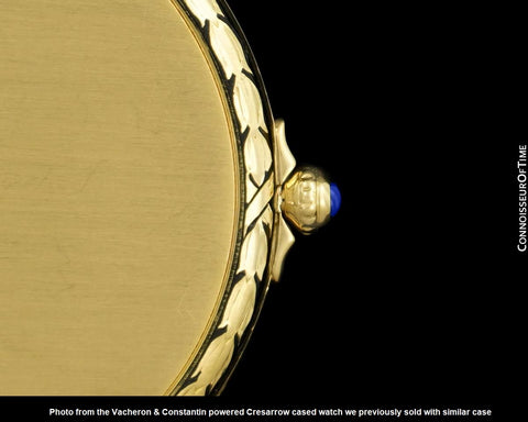 1920 Cresarrow (by Piguet with case same as V & C) Mens Rare & Unusual Art Deco 42mm Pocket Watch - 18K Gold & Enamel