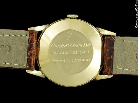 1949 Wittnauer Vintage 14K Gold Mens Watch - Owned & Worn by Yankee Baseball Great Lefty Gomez