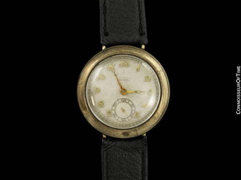 1920's Movado Full Hermetic Mens Nickel Watch - Early Waterproof Design