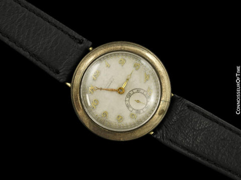 1920's Movado Full Hermetic Mens Nickel Watch - Early Waterproof Design