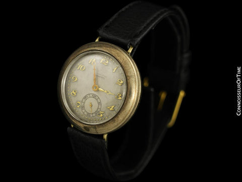 1920's Movado Full Hermetic Mens Nickel Watch - Early Waterproof Design