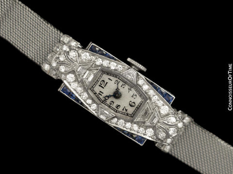 1920’s Vacheron & Constantin Very Rare & Exquisite Art Deco Ladies Watch - Platinum, Diamonds & Sapphires