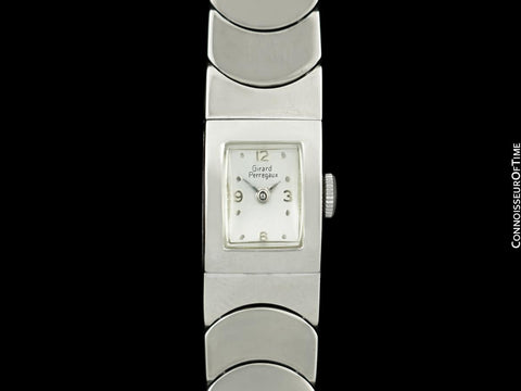 1957 Girard Perregaux Vintage Ladies Mid-Century Modern Bracelet Watch - 14K White Gold