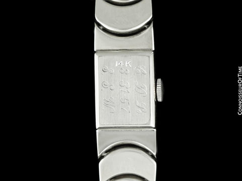 1957 Girard Perregaux Vintage Ladies Mid-Century Modern Bracelet Watch - 14K White Gold