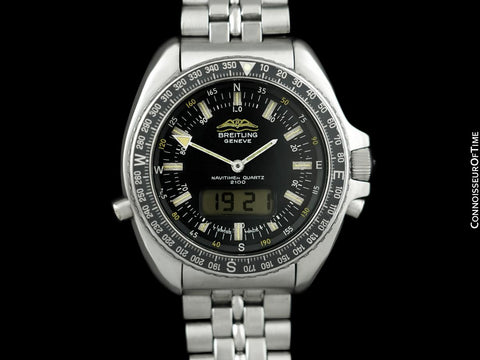 Breitling Pluton "Harrison Ford" Navitimer 2100 Chronograph Multifunction Military Pilots Watch - Stainless Steel
