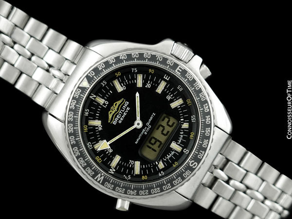 Breitling Pluton "Harrison Ford" Navitimer 2100 Chronograph Multifunction Military Pilots Watch - Stainless Steel