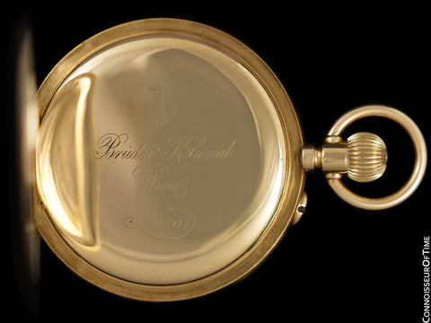 Owned By Siegfried & Roy - 1910's Bruder Klumak Antique Mens High Grade Pocket Watch - 14K Gold