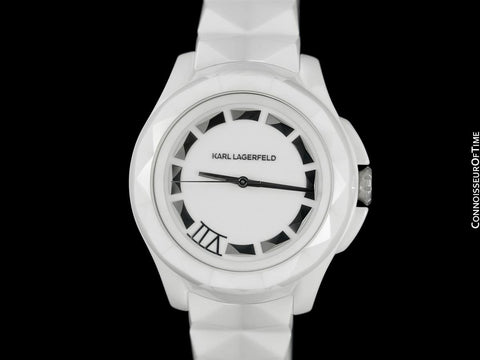 OWNED & WORN BY SIEGFRIED & ROY - Karl Lagerfeld Large Unisex / Men’s White Ceramic Watch
