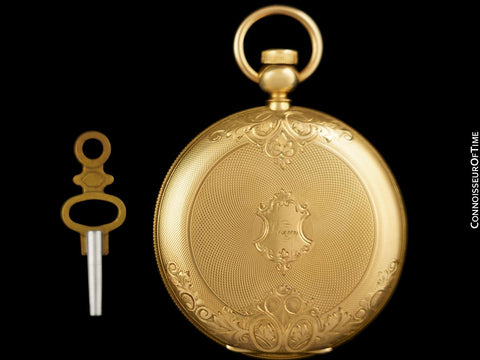 1870's Vacheron & Constantin Mens Ornate Antique 46mm Pocket Watch - 18K Gold