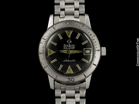 1970's Zodiac Sea Wolf Vintage Vietnam Era Divers Watch - Stainless Steel