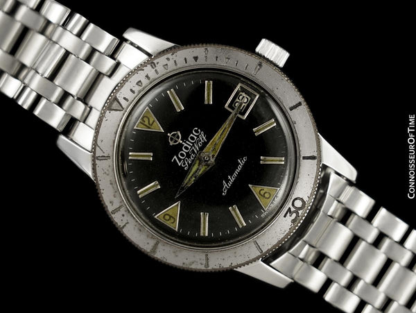1970's Zodiac Sea Wolf Vintage Vietnam Era Divers Watch - Stainless Steel