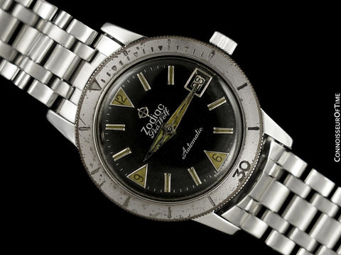 1970's Zodiac Sea Wolf Vintage Vietnam Era Divers Watch - Stainless Steel